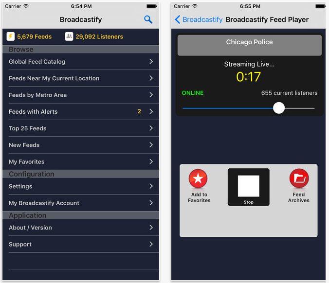 Supported iOS Applications for iPhone/iPad – Broadcastify Support